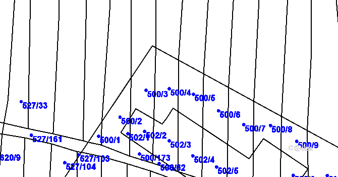 Parcela st. 500/4 v KÚ Krčmaň, Katastrální mapa