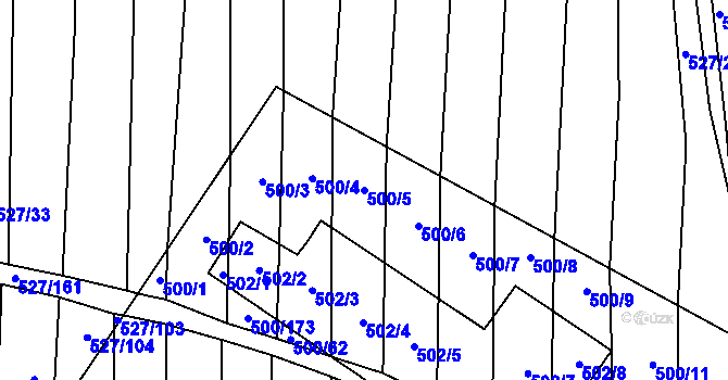Parcela st. 500/5 v KÚ Krčmaň, Katastrální mapa