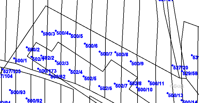Parcela st. 500/7 v KÚ Krčmaň, Katastrální mapa