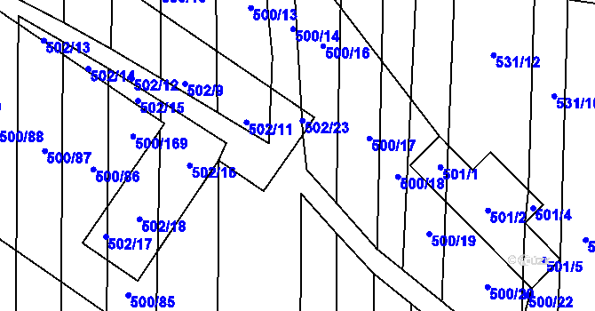 Parcela st. 500/15 v KÚ Krčmaň, Katastrální mapa