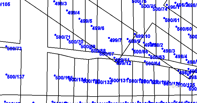 Parcela st. 500/67 v KÚ Krčmaň, Katastrální mapa