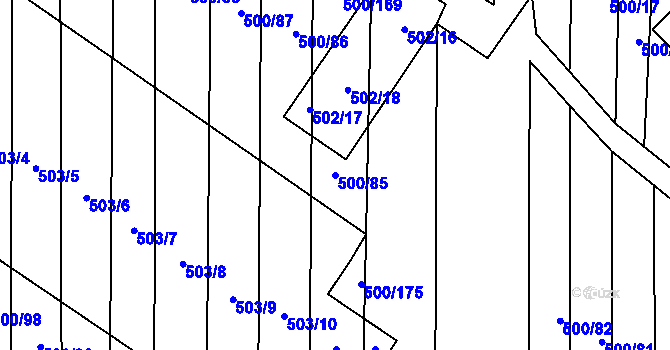 Parcela st. 500/85 v KÚ Krčmaň, Katastrální mapa