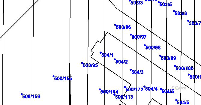 Parcela st. 504/1 v KÚ Krčmaň, Katastrální mapa