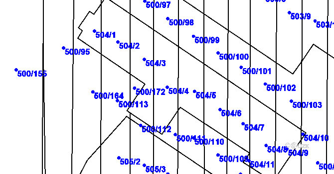 Parcela st. 504/4 v KÚ Krčmaň, Katastrální mapa