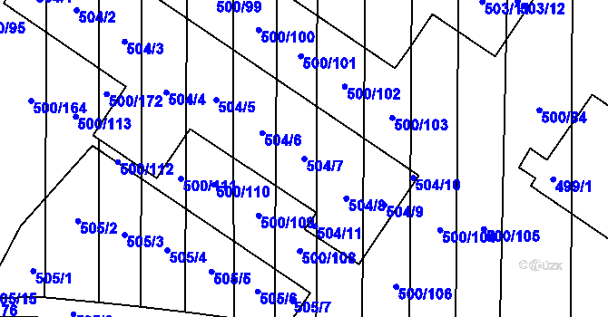 Parcela st. 504/7 v KÚ Krčmaň, Katastrální mapa