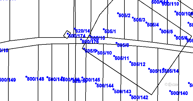 Parcela st. 505/10 v KÚ Krčmaň, Katastrální mapa