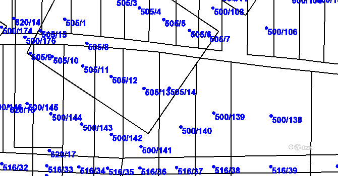 Parcela st. 505/14 v KÚ Krčmaň, Katastrální mapa