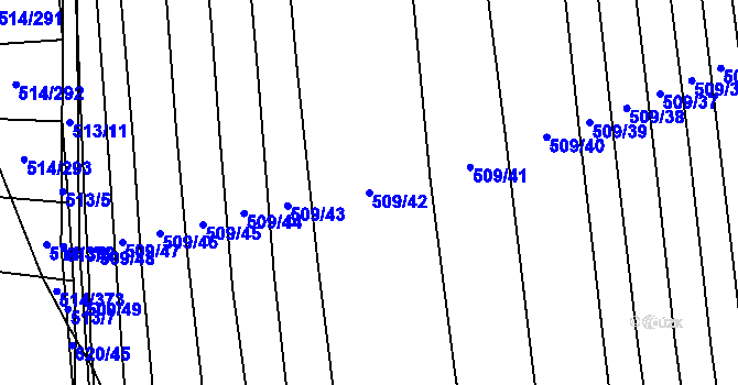 Parcela st. 509/42 v KÚ Krčmaň, Katastrální mapa