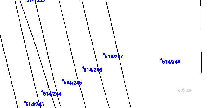 Parcela st. 514/247 v KÚ Krčmaň, Katastrální mapa