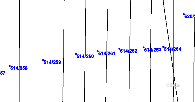 Parcela st. 514/261 v KÚ Krčmaň, Katastrální mapa