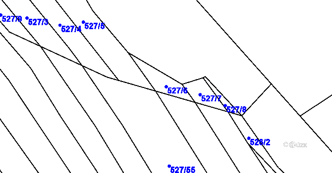 Parcela st. 527/6 v KÚ Krčmaň, Katastrální mapa