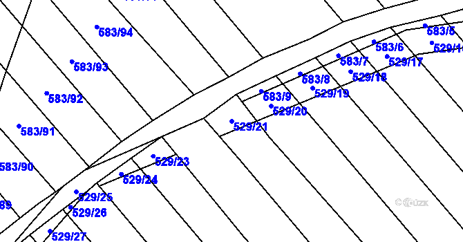 Parcela st. 529/21 v KÚ Krčmaň, Katastrální mapa