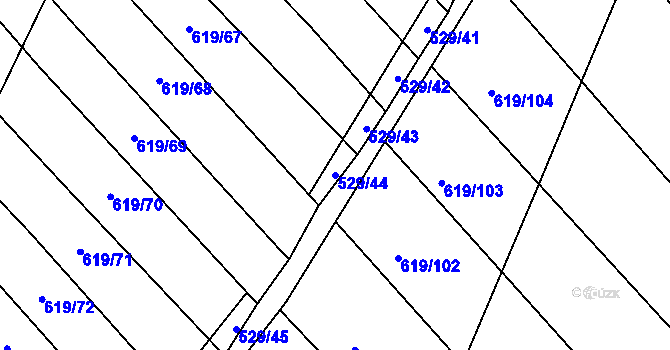 Parcela st. 529/44 v KÚ Krčmaň, Katastrální mapa