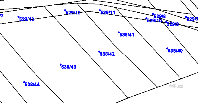 Parcela st. 538/42 v KÚ Krčmaň, Katastrální mapa