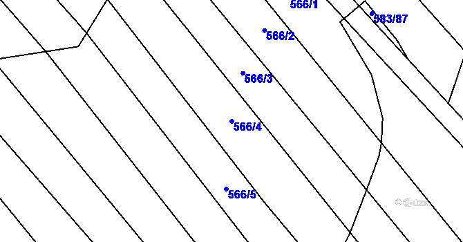 Parcela st. 566/4 v KÚ Krčmaň, Katastrální mapa