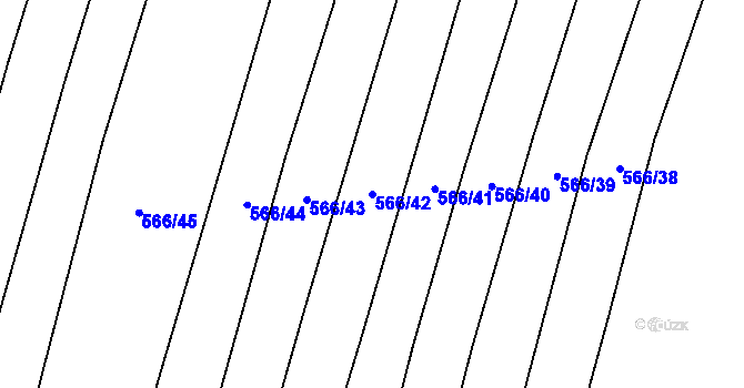 Parcela st. 566/42 v KÚ Krčmaň, Katastrální mapa