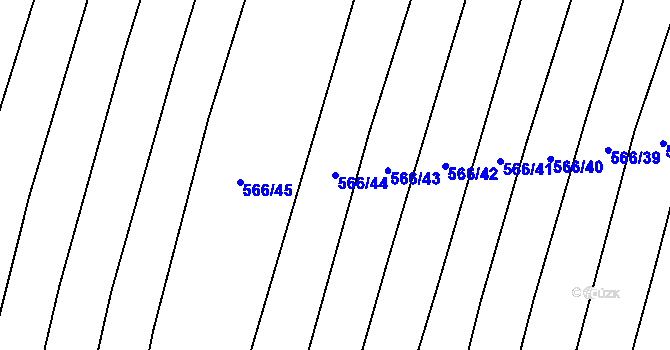Parcela st. 566/44 v KÚ Krčmaň, Katastrální mapa