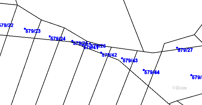 Parcela st. 579/42 v KÚ Krčmaň, Katastrální mapa