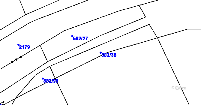 Parcela st. 582/38 v KÚ Krčmaň, Katastrální mapa