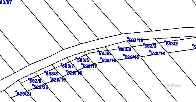 Parcela st. 583/5 v KÚ Krčmaň, Katastrální mapa