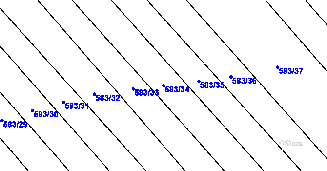 Parcela st. 583/34 v KÚ Krčmaň, Katastrální mapa