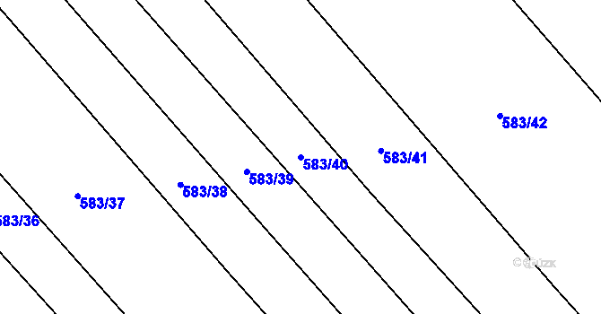 Parcela st. 583/40 v KÚ Krčmaň, Katastrální mapa