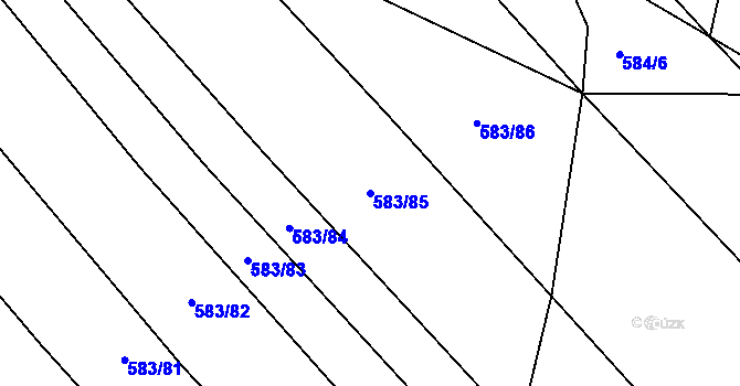 Parcela st. 583/85 v KÚ Krčmaň, Katastrální mapa