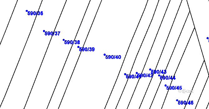 Parcela st. 590/40 v KÚ Krčmaň, Katastrální mapa