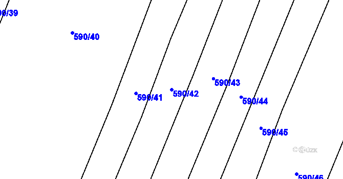 Parcela st. 590/42 v KÚ Krčmaň, Katastrální mapa