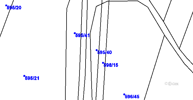 Parcela st. 595/40 v KÚ Krčmaň, Katastrální mapa