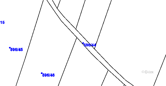 Parcela st. 596/44 v KÚ Krčmaň, Katastrální mapa