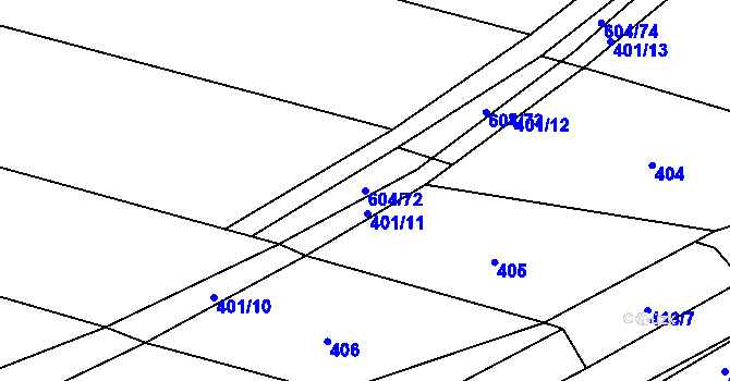 Parcela st. 604/72 v KÚ Krčmaň, Katastrální mapa