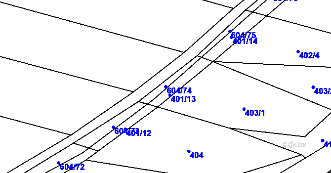 Parcela st. 604/74 v KÚ Krčmaň, Katastrální mapa