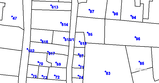 Parcela st. 618 v KÚ Krčmaň, Katastrální mapa