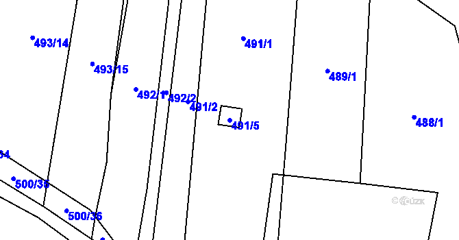 Parcela st. 491/5 v KÚ Krčmaň, Katastrální mapa