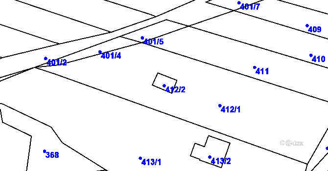 Parcela st. 412/2 v KÚ Krčmaň, Katastrální mapa
