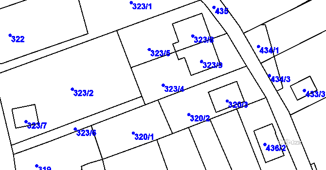 Parcela st. 323/4 v KÚ Krčmaň, Katastrální mapa