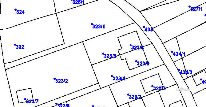Parcela st. 323/5 v KÚ Krčmaň, Katastrální mapa