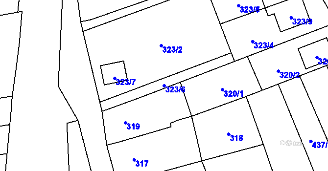Parcela st. 323/6 v KÚ Krčmaň, Katastrální mapa