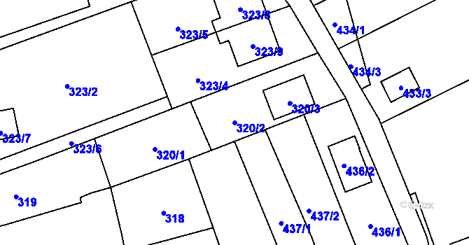 Parcela st. 320/2 v KÚ Krčmaň, Katastrální mapa
