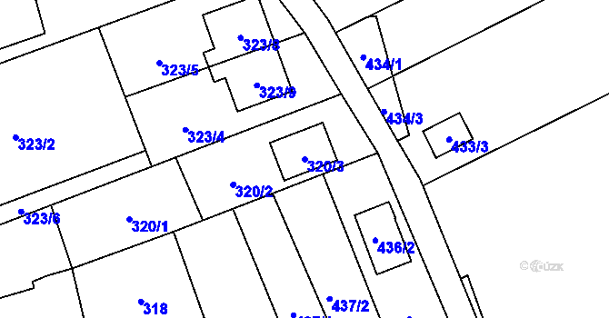 Parcela st. 320/3 v KÚ Krčmaň, Katastrální mapa