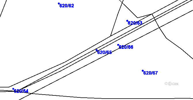 Parcela st. 620/65 v KÚ Krčmaň, Katastrální mapa