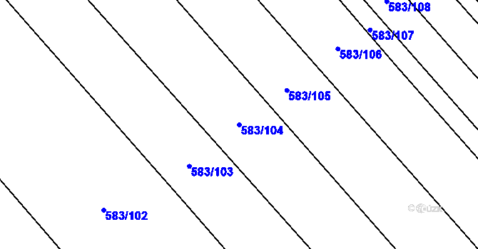 Parcela st. 583/104 v KÚ Krčmaň, Katastrální mapa