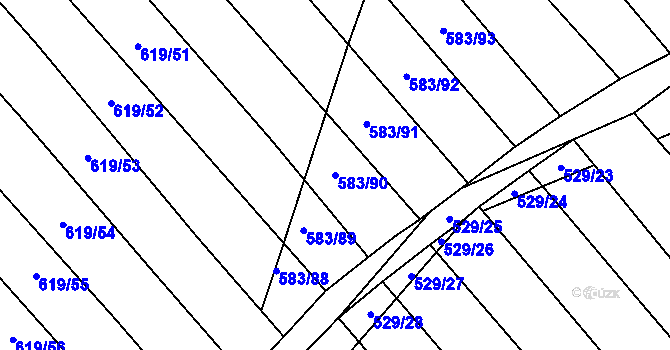 Parcela st. 583/90 v KÚ Krčmaň, Katastrální mapa