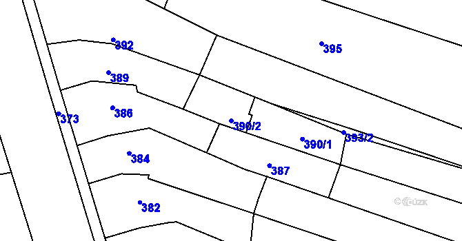 Parcela st. 390/2 v KÚ Krčmaň, Katastrální mapa