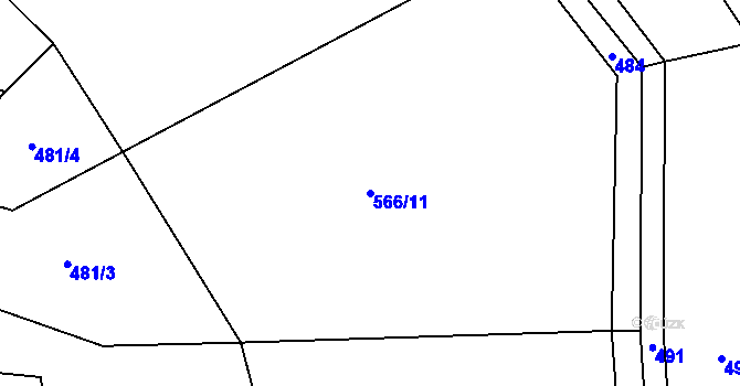 Parcela st. 566/11 v KÚ Krejnice, Katastrální mapa