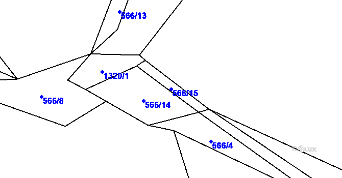 Parcela st. 566/15 v KÚ Krejnice, Katastrální mapa