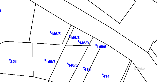 Parcela st. 146/9 v KÚ Krejnice, Katastrální mapa