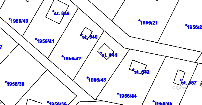 Parcela st. 641 v KÚ Krhanice, Katastrální mapa