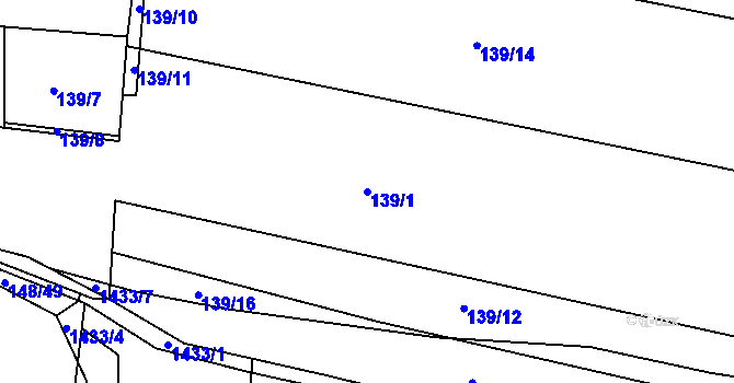 Parcela st. 139/1 v KÚ Krhanice, Katastrální mapa